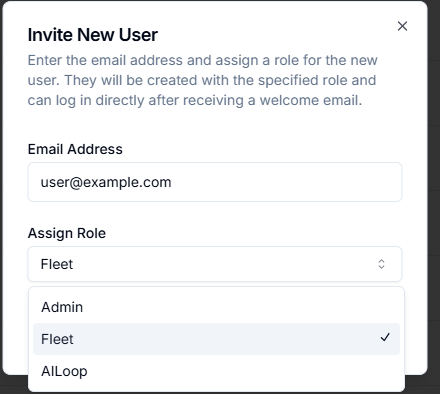 User Invitation Modal